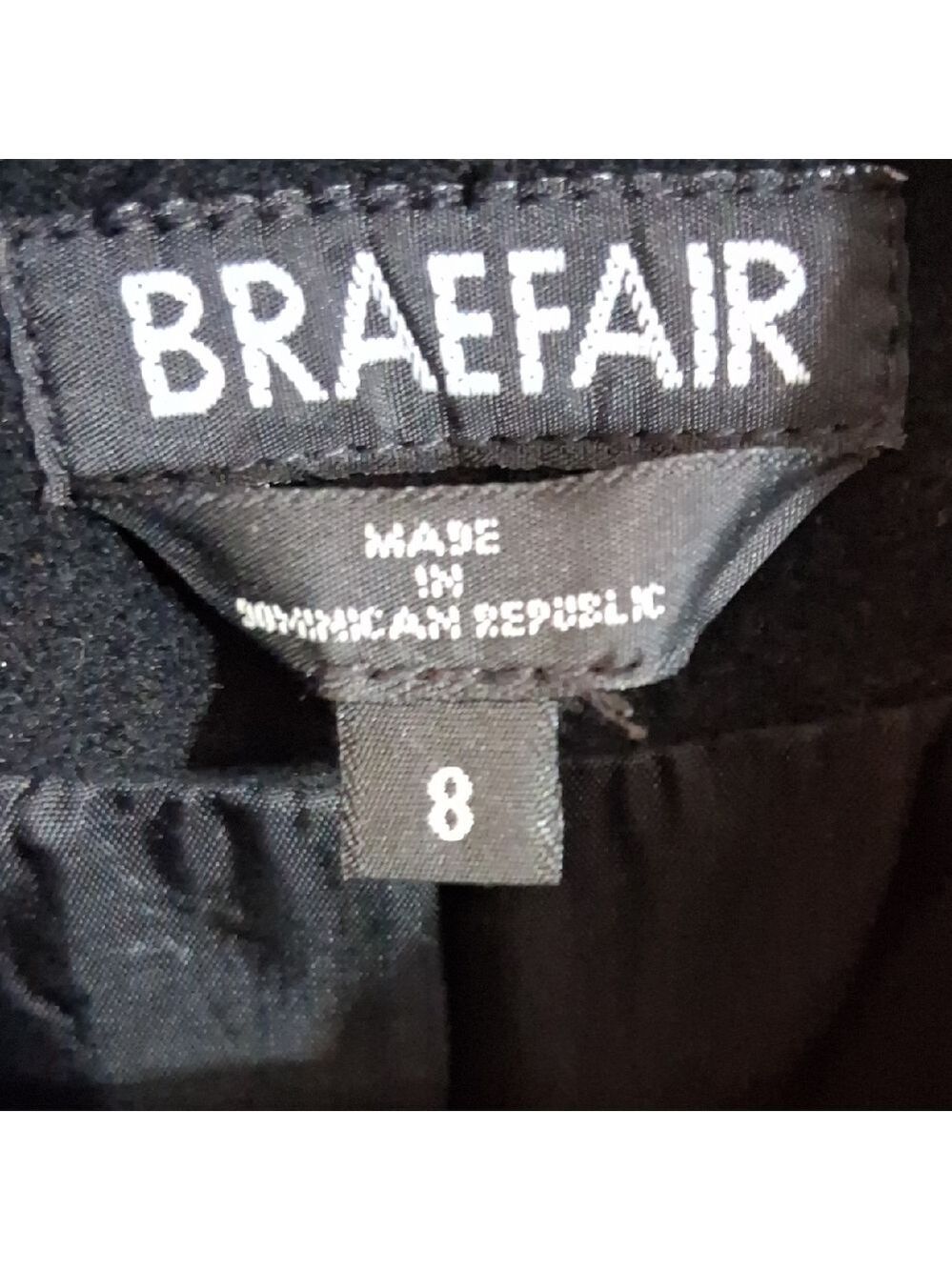 Braefair Black Trench Coat With Fur Collar Size 8 - Picture 2 of 4